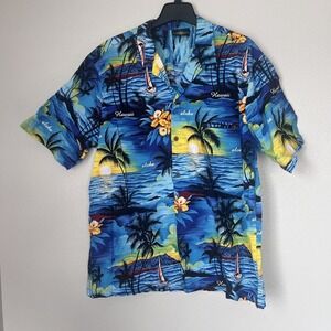 Royal Creations Men Aloha Hawaiian Palm Trees Button Down Short Sleeve Shirt XXL